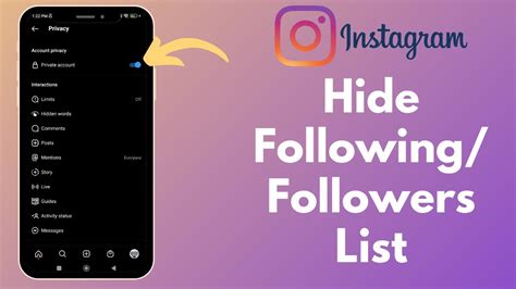 How To Hide Instagram Following Followers List Youtube