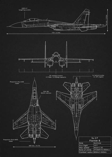 An Airplane Is Shown In Blueprint On A Black Background And It S