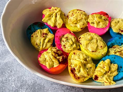 The Easiest Dyed Easter Deviled Eggs Recipe Scrambled Chefs