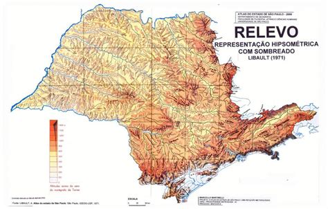 A Topografia De São Paulo Mapa Mapa Topográfico De São Paulo Brasil