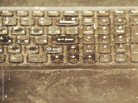 Dirty Buttons Extremely Dirty Keyboard Of An Old Notebook Stock Photo Adobe Stock