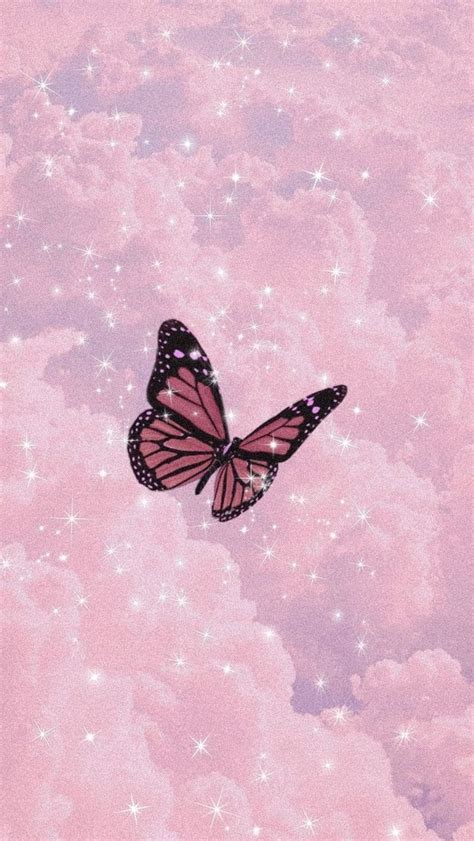 Pin By Sticker And Pics On Aesthetic Butterfly Wallpaper Iphone Pink