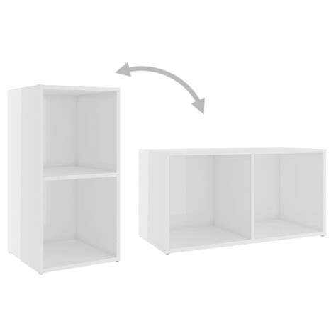 3 Piece Tv Cabinet Set High Gloss White Chipboard