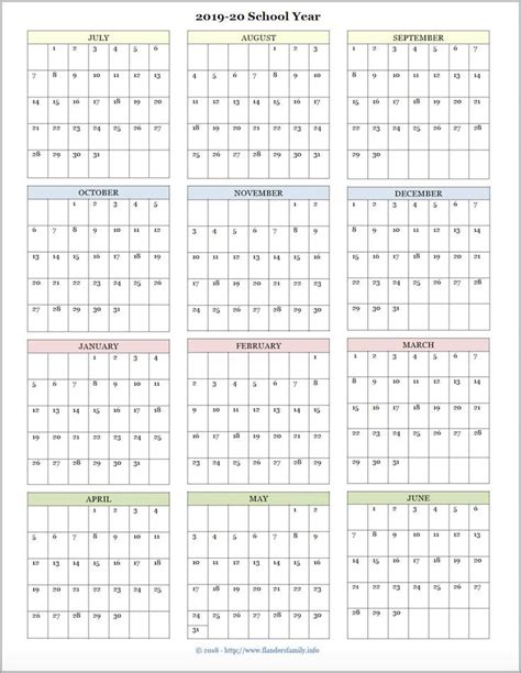 The Calendar For School Year Is Shown In This Printable Version Which