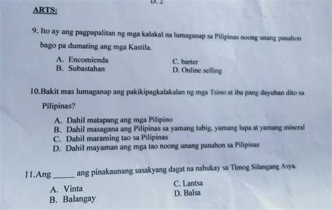 Arts Ito Ay Ang Pagpapalitan Ng Mga Kalakal Na Lumaganap Sa