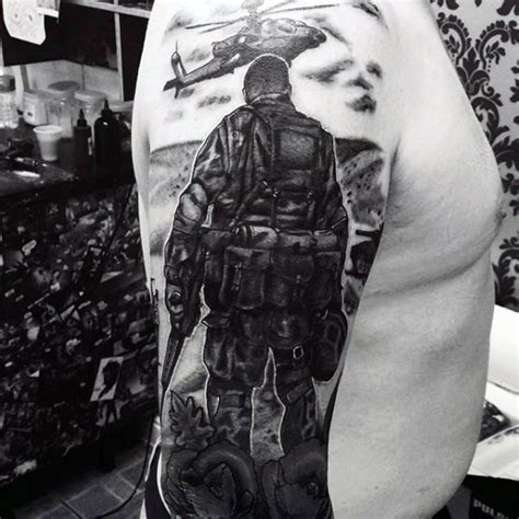 Click here to visit our gallery. 100 Military Tattoos For Men Memorial War Solider Designs ...