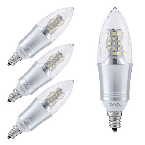 4pcs E12 Candelabra Base Led Light Bulbs Equivalent
