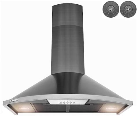 Akdy 30 In 343 Cfm Convertible Wall Mount Range Hood With Lights And