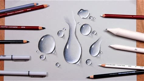 How To Draw Water Drops 3d Illusion Youtube