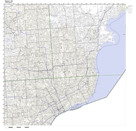 Warren Mi Zip Code Map Laminated Office Products