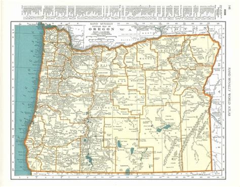 Vintage Oregon Map 1930s Vintage Map Of Oregon By Parksidepatch