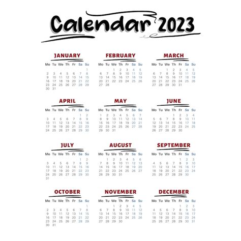 Calendar 2023 Canva Template Easy Edit Wall Calendar Etsy