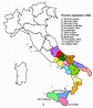 Mapa de las provincias del antiguo reino de Nápoles, superpuestas a las ...
