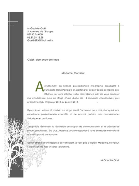 Ils sont aussi l'occasion de se faire un réseau professionnel. lettre de motivation stage graphisme - Modele de lettre type