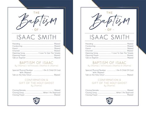 Baptism Program Lds 12 Sheet Baptism Program Boy Lds Etsy