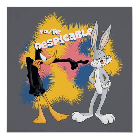 Daffy Duck And Bugs Bunny You Re Despicable Poster Size Medium Gender Unisex Age Group