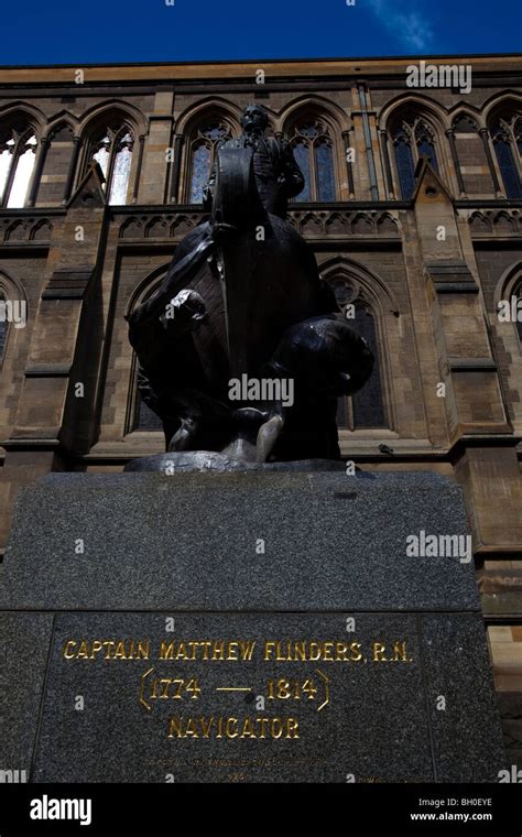 Statue Of Explorer Matthew Flinders At St Pauls Cathedral Melbourne