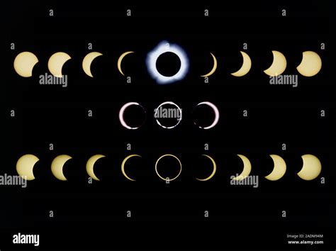 Solar Eclipses Composite Time Lapse Images Of A Total Solar Eclipse