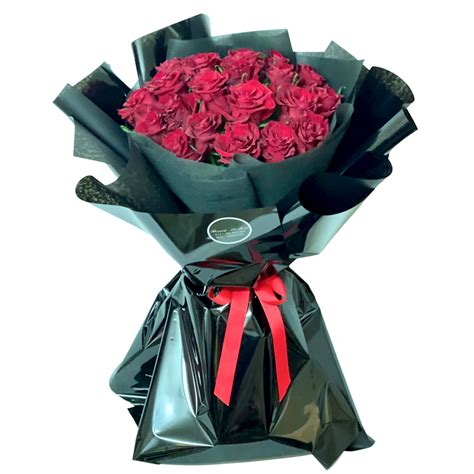 Gorgeous Premium Long Stem 24 Red Roses Bouquet Blooming Art Florist