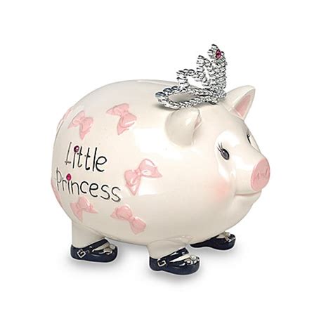 Mud pie little prince piggy bank, gold crown/white ceramic. Piggy Banks > Mud Pie® Piggy Bank in Princess Tiara from ...