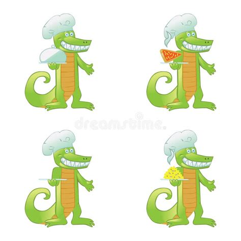 Crocodile Cook Banner Stock Illustration Illustration Of Hunter 19286278