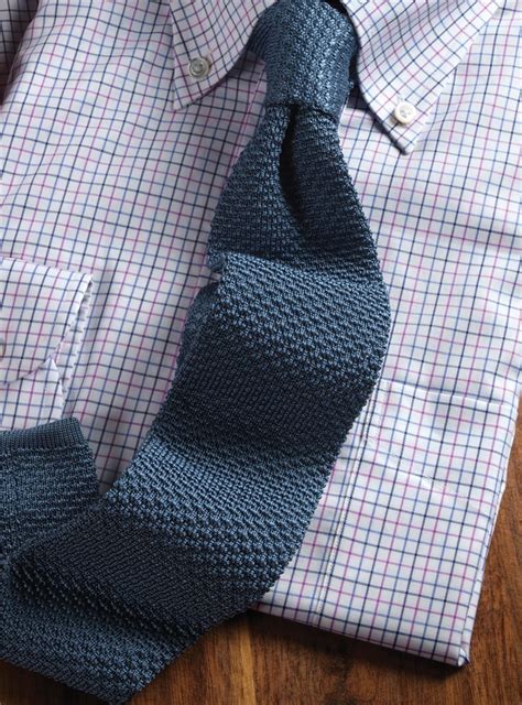 Classic Silk Knit Tie In Slate Blue The Ben Silver Collection