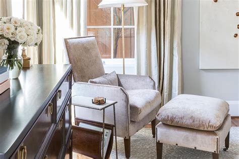 Find chair and ottoman in canada | visit kijiji classifieds to buy, sell, or trade almost anything! Chic Reading Corner with Gray Velvet Chair and Ottoman ...