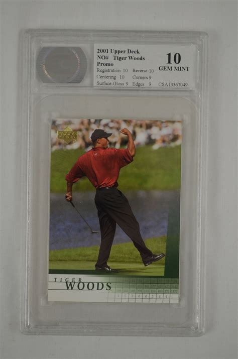 Ending 29 aug at 11:51 edt. Lot Detail - Tiger Woods 2001 Upper Deck Promo Rookie Card ...