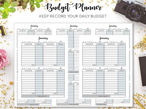 Budget Planner Monthly Budget Budget Tracker Dated Daily Etsy Uk