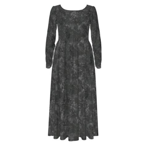 Lularoe Small Ryane Dress Empire Midi Long Sleeve Gray Black Acid Wash