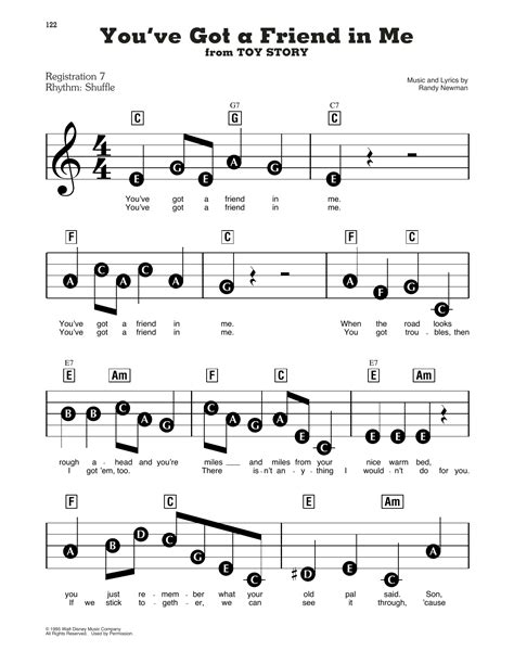You Ve Got A Friend In Me From Toy Story Sheet Music Randy Newman E Z Play Today
