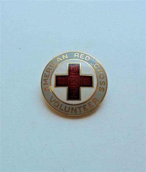 Vintage Enamel Red Cross Pin By Onetime On Etsy 325 Red Cross