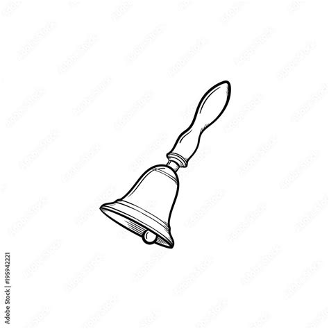 Bell Hand Drawn Outline Doodle Icon Vector Sketch Illustration Of