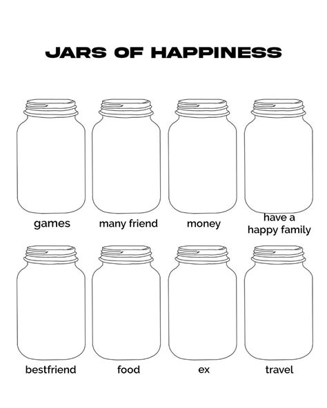 Jars Of Happiness Jars Of Fears Template Jars Template Tantangan