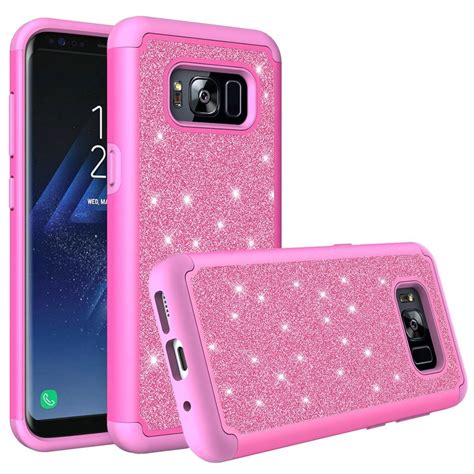 Samsung Galaxy S8 Case Slim Luxury Glitter Bling Cover W Hd Screen Protector Dual Layer