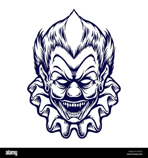 Clown Creepy Head Silhouette Vector Illustrations For Your Work Logo