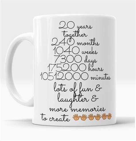 How long have we been celebrating anniversaries? 20st anniversary gift, funny 20 years anniversary gift, 20 years anniversary mug, … | Year ...