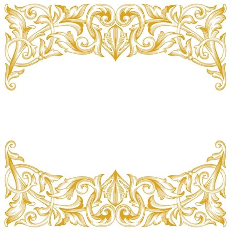 Premium Vector Gold Border And Frame With Baroque Style Ornament