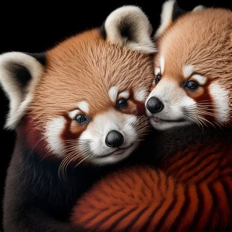 Valentines Day Cuddling Animals Red Panda Couple1 Generative Ai