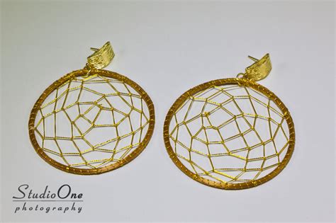 Brazilian Golden Grass Earrings Handcrafted Jewelry