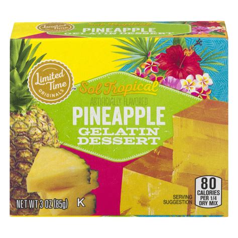 Limited Time Originals Sol Tropical Pineapple Gelatin Dessert 3 Oz Box