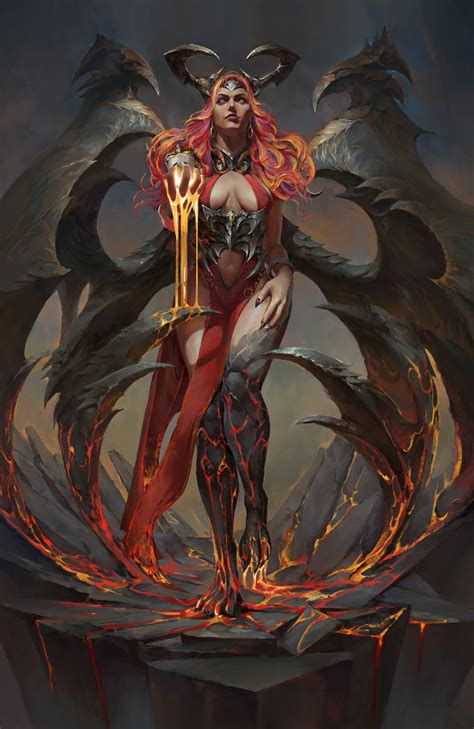 Free Download Sexy Demon Girl Wings Horn Anime Hd Wallpaper Desktop Pc