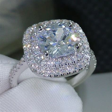 9 gorgeous engagement ring + wedding band combos. 2016 fashion ring new style Cushion cut 4ct 5A Zircon ...