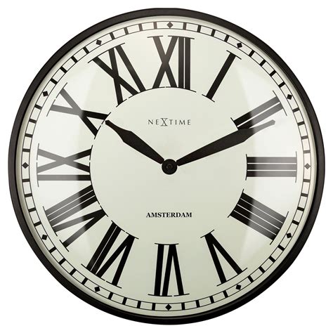 Nextime New Amsterdam Wall Clock Blackoff White Furniture And Home