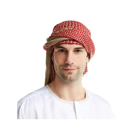 Lallc Men Muslim Hijab Scarf Turban Islamic Keffiyeh Arab Headwrap