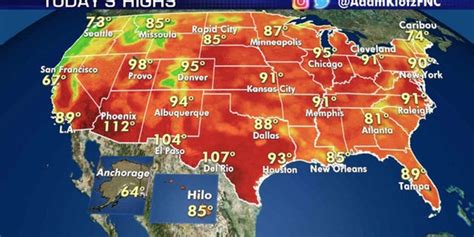 current us weather map temperature map