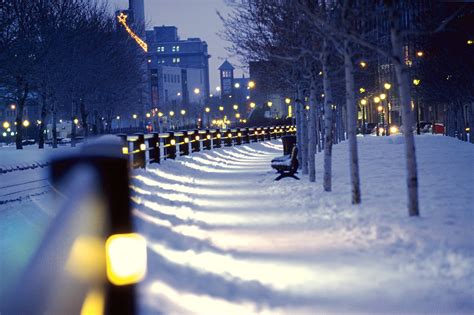 Montreal Canada City View By Winter