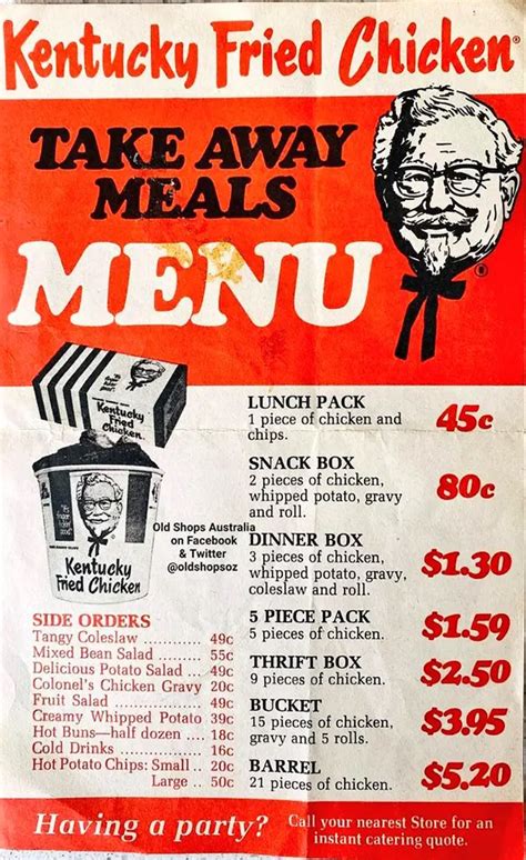 KFC Through The Years Vintage Menus And Ads That Will Take You Back