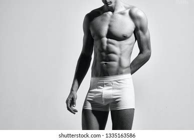 Sexy Man White Panties Naked Torso Foto Stok Shutterstock
