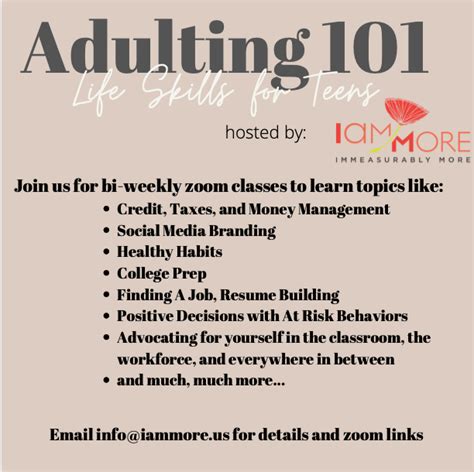 Adulting 101 — Iammore Foundation
